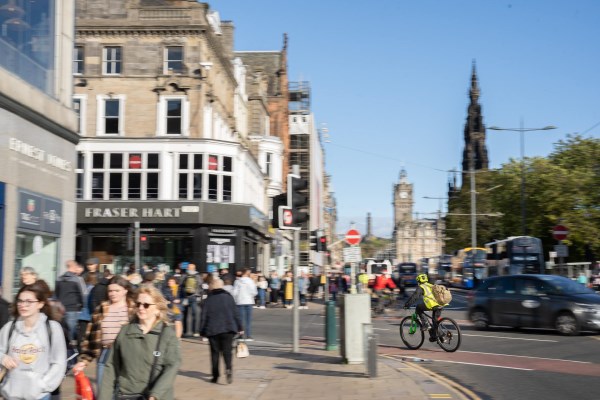 Pedestrians on Princes Street in Edinburgh